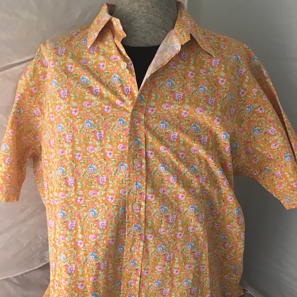 Polo Ralph Lauren Orange Floral Shirt Mens XL